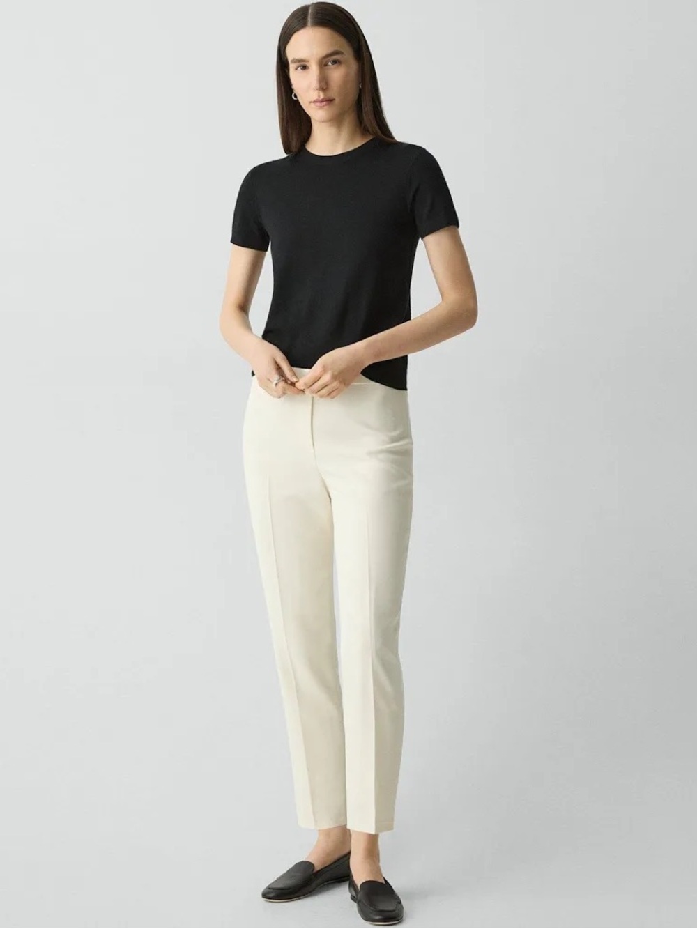 Theory Treeca Pull On Pants Cream Linen Blend Size 2